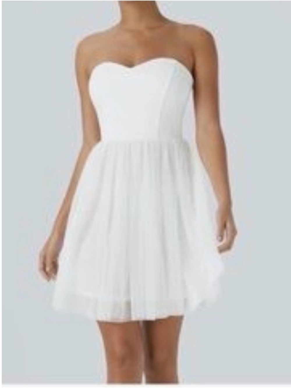 Halara White Tube Backless Tiered Mesh Mini Cocktail Dress Medium